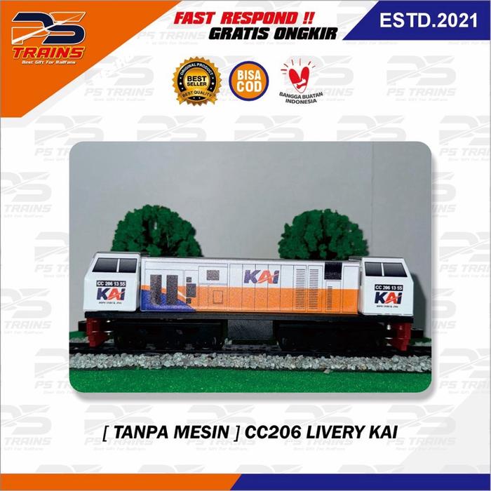 TERBARU [ TANPA MESIN ] MAINAN KERETA API INDONESIA CC206 RANGKAIAN KERETA EKONOMI PREMIUM WIJAYA