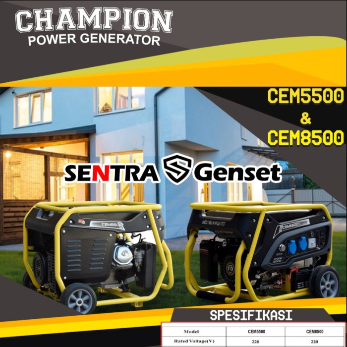 Limited Genset 3000 Watt 100% Tembaga Champion Cem 5500