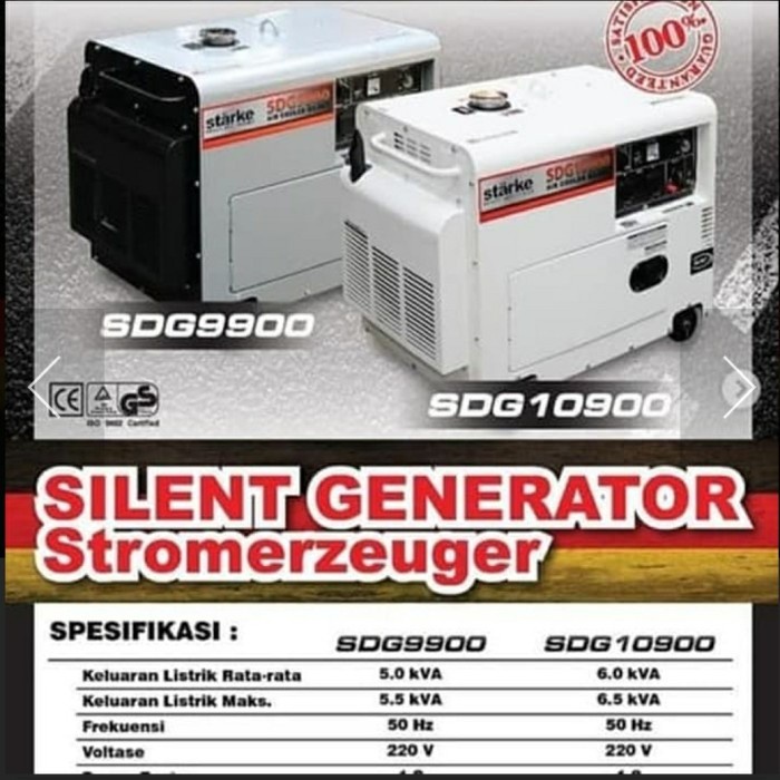 Termurah Genset Silent Diesel Solar 6 Kva 6000 Watt. Starke Sdg 10900