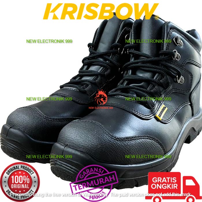 Krisbow Sepatu Pengaman Orion 6In Hitam Safety Shoes Orion 6In