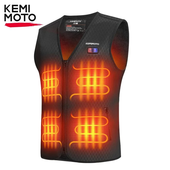 KEMIMOTO Motorcycle Heated Vest Men's Heated Vest With 8 Heating Zone