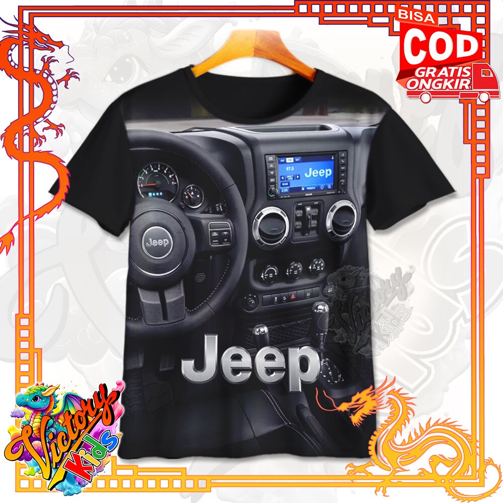 Victory Kids - Kaos Anak Premium Baju Kaos Sublim Kekinian Anti Rontok Jeep Wrangler Interior