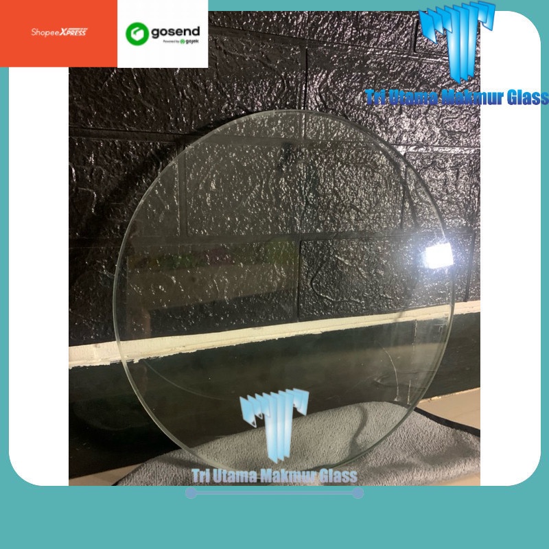 Promo Kaca tatakan bulat meja glass tebal 12 ml 30cm Hari Ini Saja