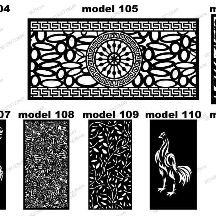 PREMIUM Laser Cutting Plat Ornamen Pagar Besi Tebal 1.2 mm per 0.1 M