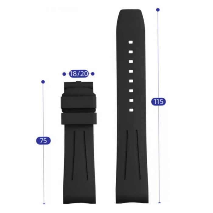 PREMIUM Tali Jam Tangan IWC Replacement Strap Rubber IWC Pilot Watch Chronograph 105.20