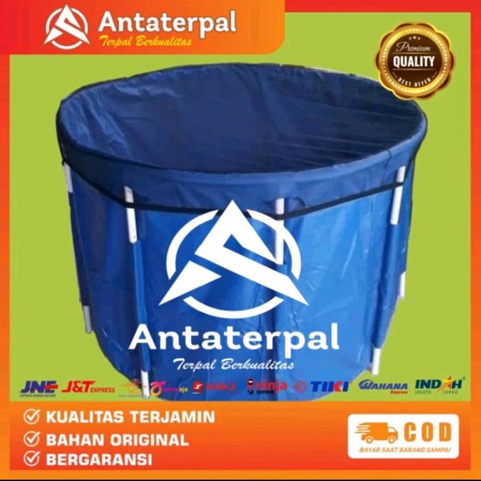 PREMIUM Vat Kolam Terpal Berkualitas Diameter 1,2M tinggi 80Cm Fulset Merk Orchid bundar