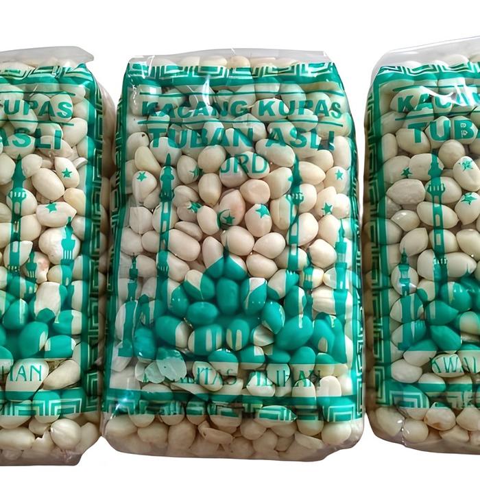 

NeW Paket 3 Pack Kacang Tanah Mentah Kupas Asli Tuban Total 1,05 Kg Cap Berkah Kualitas Terjamin