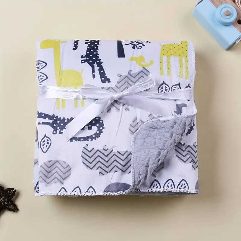 Selimut Bayi Lembut Double Fleece Dua Lapis Bahan Tebal Selimut Bulu *