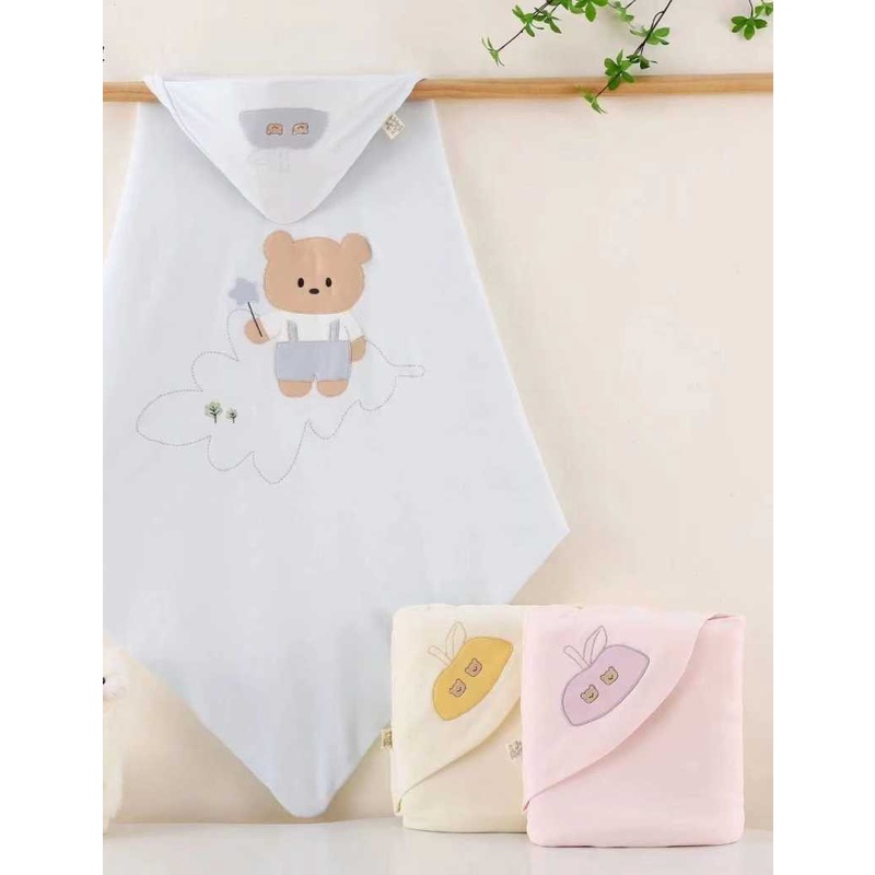 Tembem Baby - Selimut Topi Bayi Tebal Lembut dan Lucu Selimut Topi Dakron *
