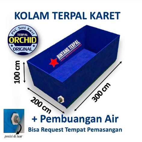 PREMIUM Kolam Terpal 300x200x100 Orchid Tebal Terpal Kolam Ikan 3x2x1 Orchid