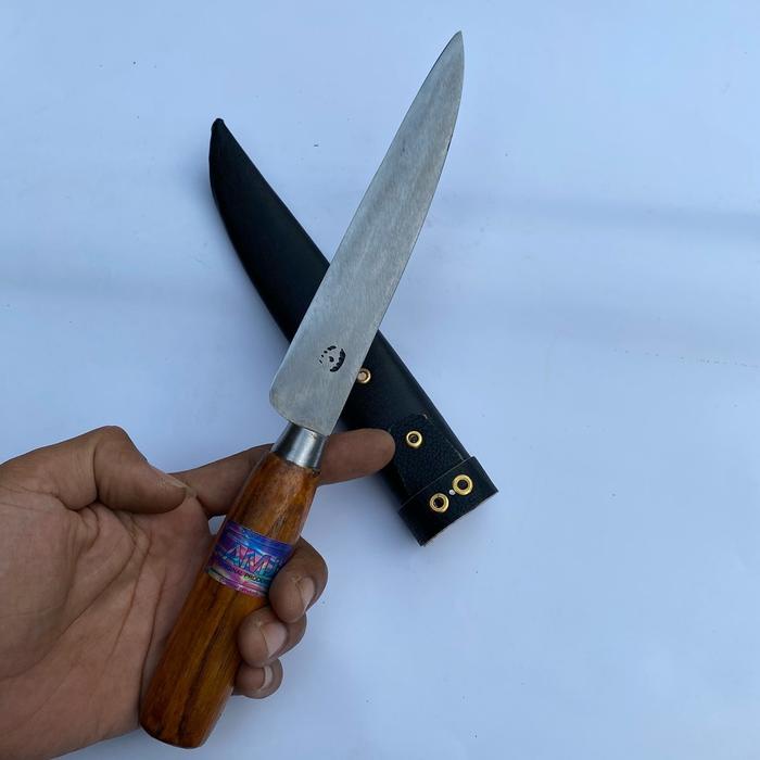 terbaru  pisau dapur baja putih tebal 4mm untuk daging sayur ayam ikan knife metal ready