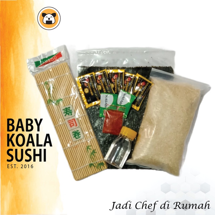 

Paket 1 Bahan Dasar Sushi Nori, Makisu, Beras, Cuka Seasoning, Shoyu Best Quality