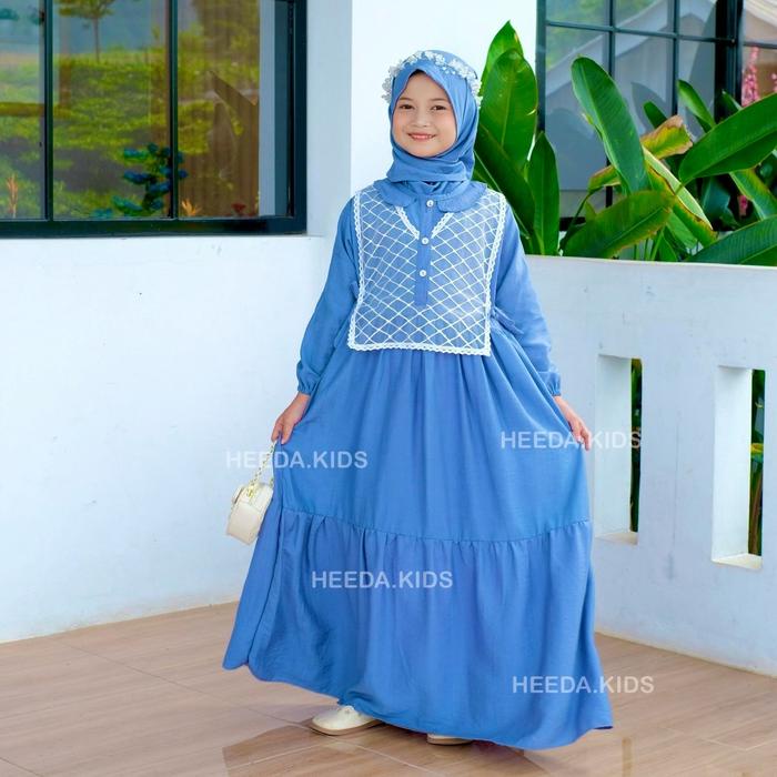 Gamis Anak Pololinen 3-12 Tahun Set Hijab / Gamis Vest Anak / Gamis Anak Brokat Set Hijab Best