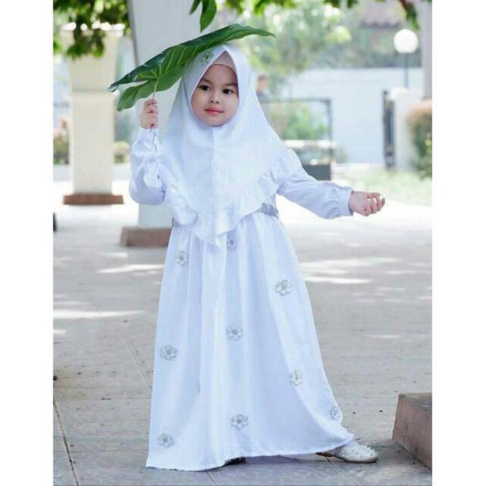 Gamis Putih Anak Gamis Perempuan Gamis Lebaran Gamis Terbaru Gamis 2021 Muslim Rose Variasi Baju 4-5