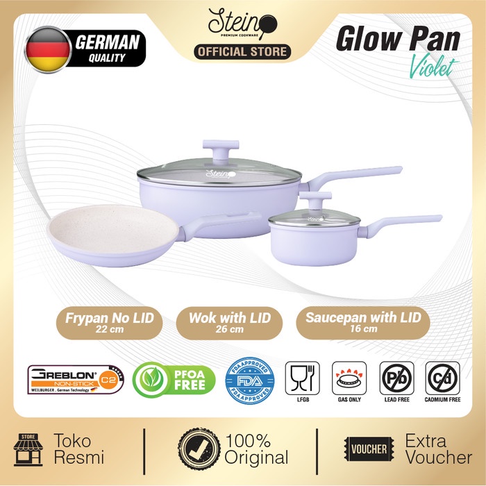 Stein Glowpan Panci Set - (Panci Marble Set 6 Lapisan)