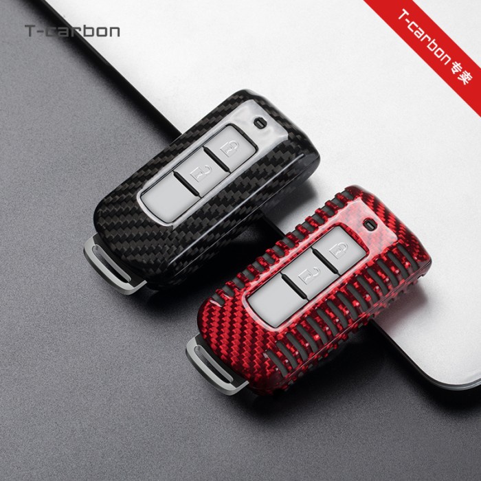 T-Carbon Key Case Cover Carbon Kevlar MITSUBISHI Pajero Sport Xpander