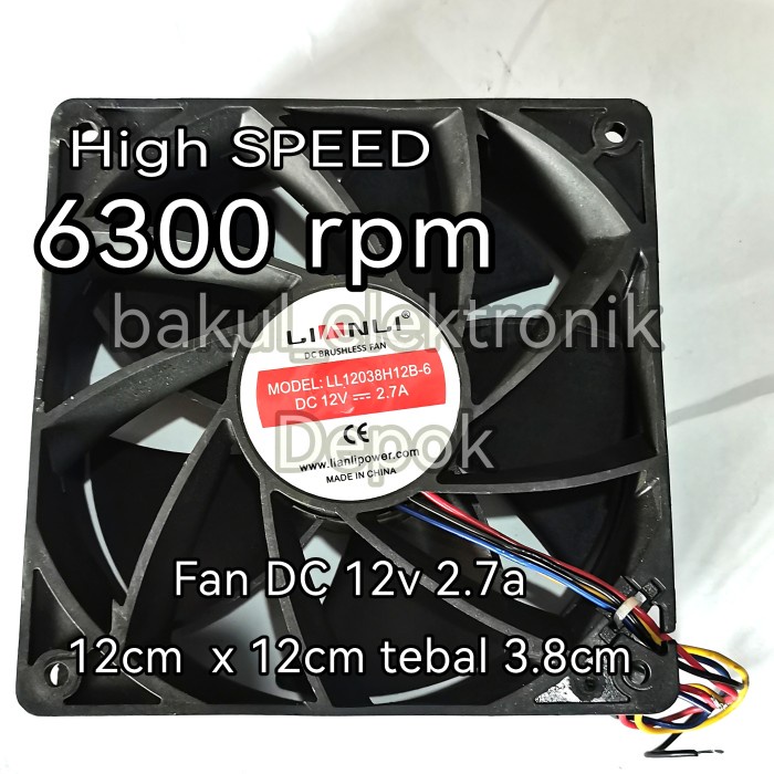 Fan Dc 12Cm 12V High Speed New