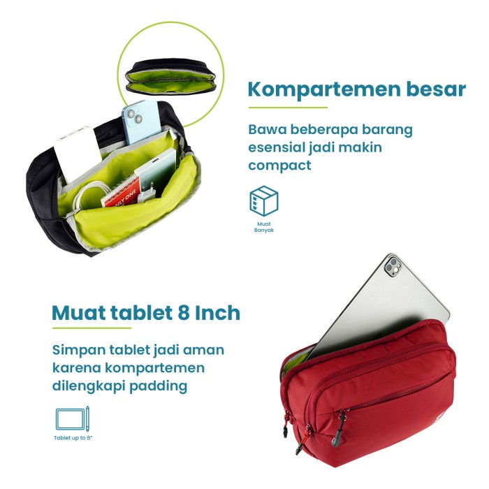 Torch Weda Waistbag Tas Selempang Gadget Mini Tas Tablet Waterproof