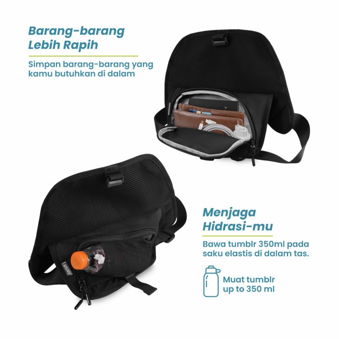 Torch Jabs Sling Bag Running Tas Selempang Olahraga Ringan Kerja Pria Wanita