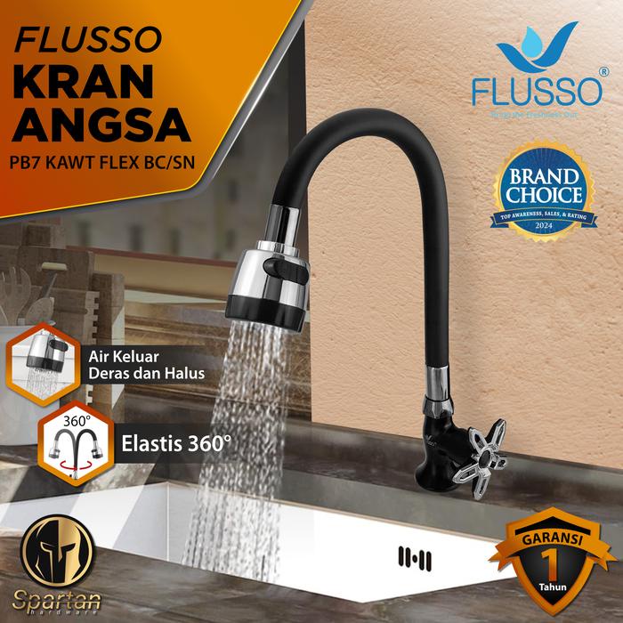 KUYY FLUSSO KRAN CUCI PIRING FLEXIBLE / KRAN WASTAFEL SINK / KRAN AIR 1/2 INCH / KERAN AIR FLUSSO