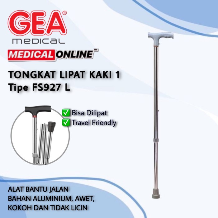 Ready TONGKAT KAKI LIPAT / ALAT BANTU JALAN TONGKAT LIPAT GEA MEDICAL ONLINE