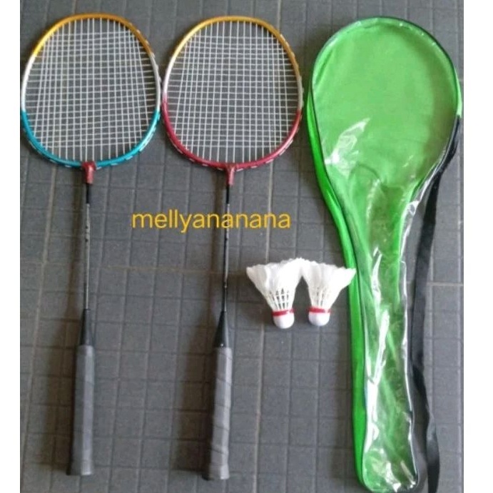 FREE ONGKIR RAKET BADMINTON 2PCS RAKET+2KOK+1TAS OKE