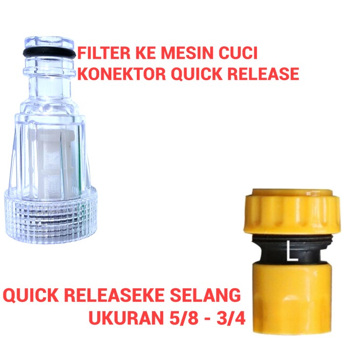 Paket filter Mesin cuci Konektor Quick release + Quick release Selang