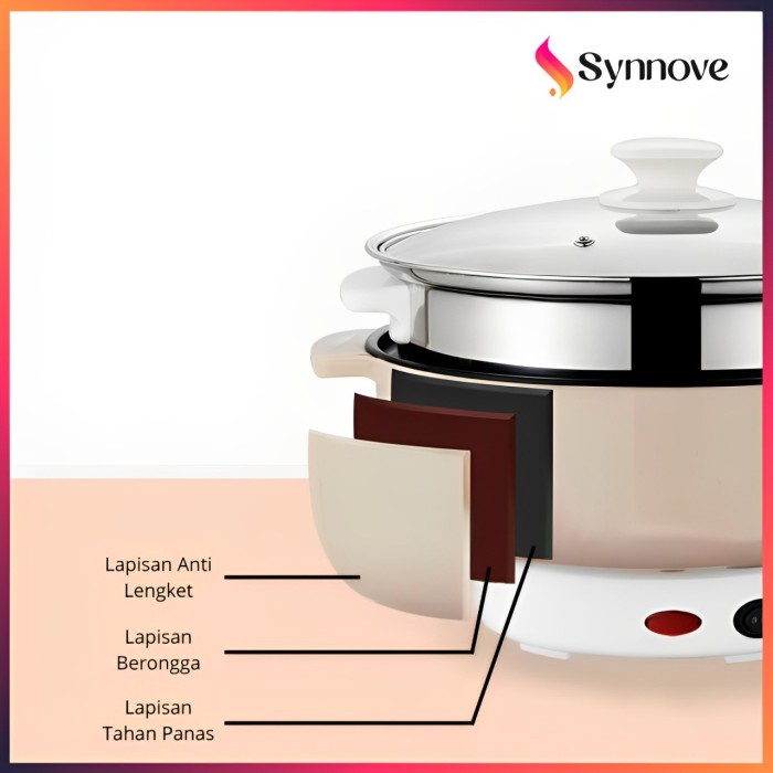 Panci Listrik Serbaguna Free Kukusan Panci Elektrik Multifungsi Steamer Panci Kukus