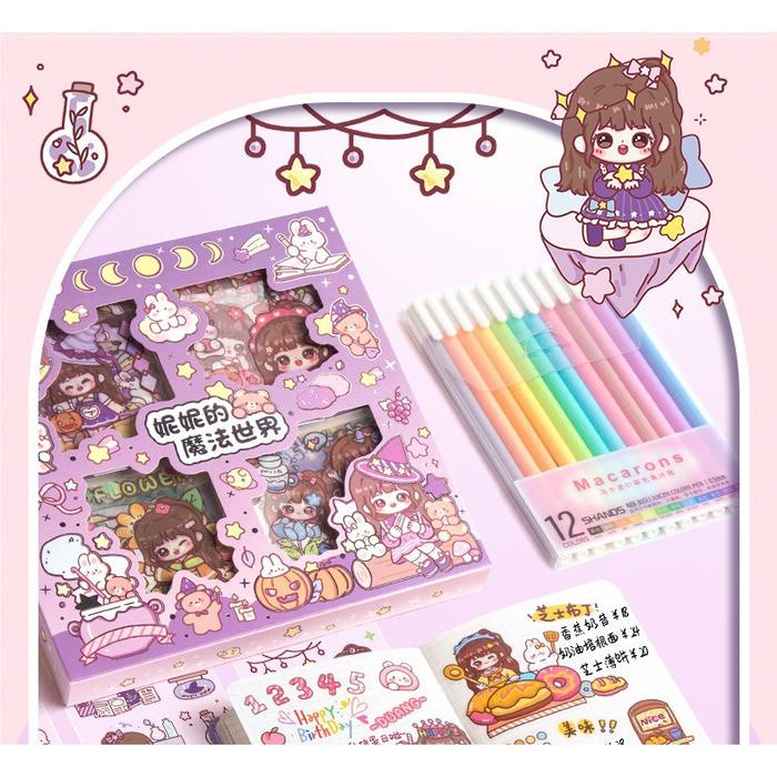 

NINI STIKER KOREA ISI 100 PCS STICKER DECO AESTHETIC / CASE HP / DIARY / DIY / BUJO /SCRAPBOOK MOMO