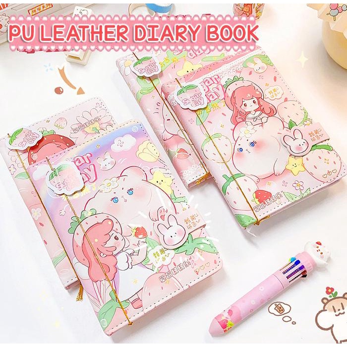 

BUKU DIARY PU LEATHER JOURNALING SCARPBOOK HARDCOVER KANCING MAGNET MOTIF ANIME LUCU CATATAN HARIAN