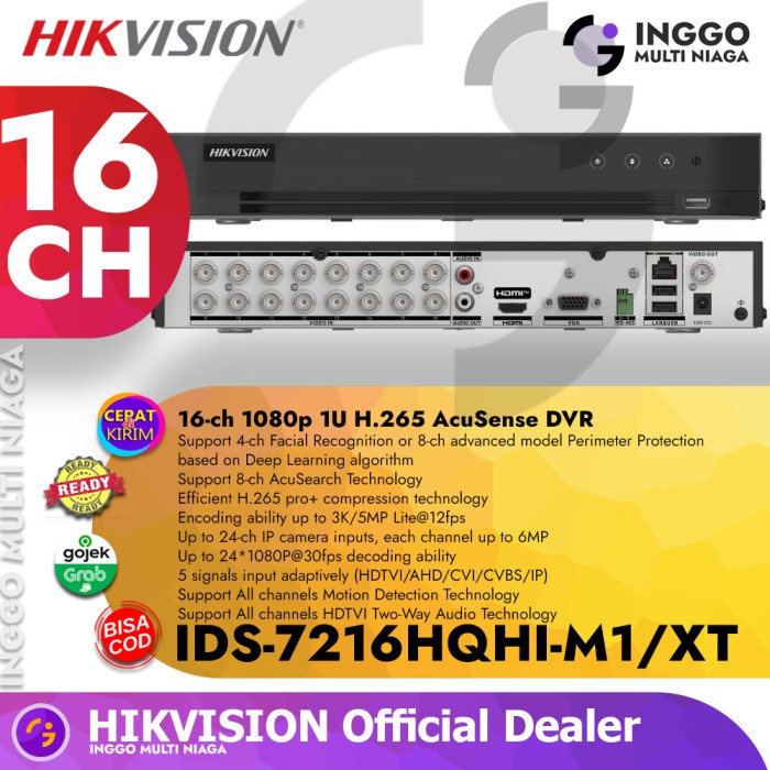 DVR HIKVISION DS-7216HQHI-K1/E 16 ANNEL 16 DS-7216HQHI-K1 2MP 4MP