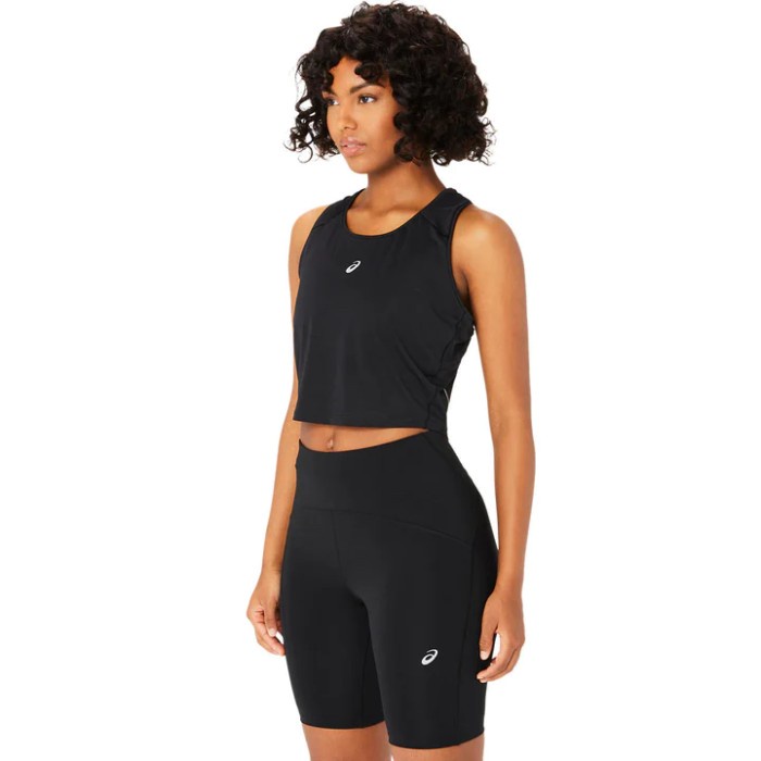 ASICS Women ROAD CROP TOP running tee jersey lari