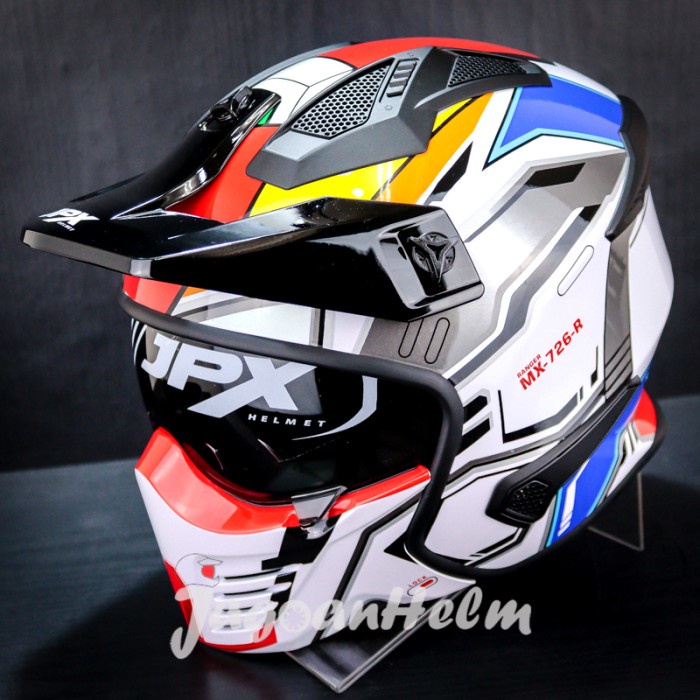 JPX HELM MX726R MX05 WHITE MX726 R CROSSOVER MX 726R