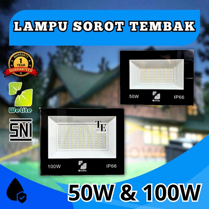 Led Floodlight Sorot Lampu Sorot Tembak Outdoor 50w 100w Floodlight