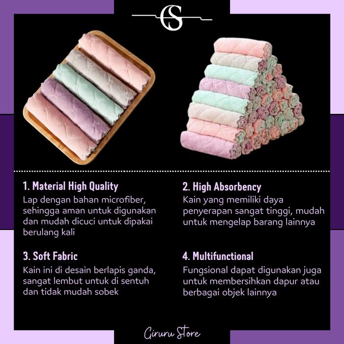 BERGARANSI Kain Lap Micro Fiber Anti Minyak / Kain Lap Dapur / Kain Lap Anti Minyak / Kain Dapur Lap