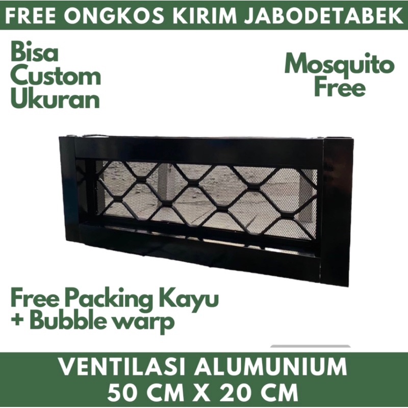 Hjk (VENTILASI KAMAR KAWAT NYAMUK ALUMUNIUM ANTI KARAT +TRALIS 50CM X 20CM/VENTILASI KAWAT NYAMUK