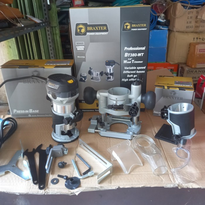 Mesin Router Propil Bisa Ganti Dudukan / Wood Trimmer Braxter Bt380-Wt