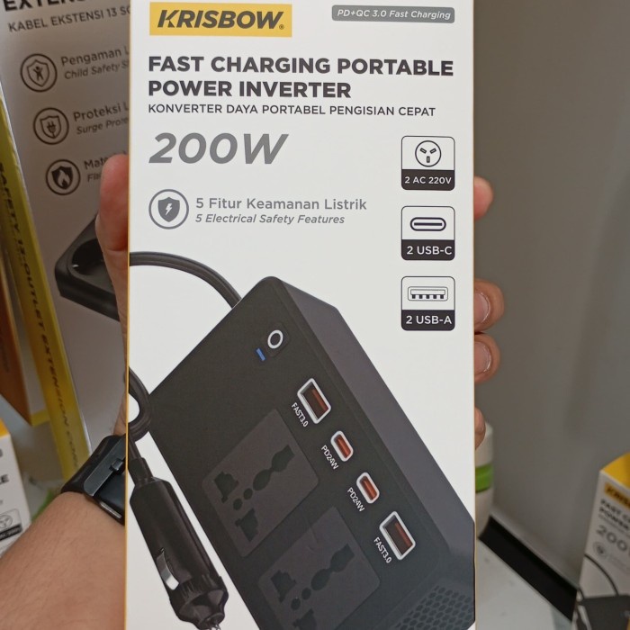 Krisbow Power Inverter 200 Watt Dengan Usb