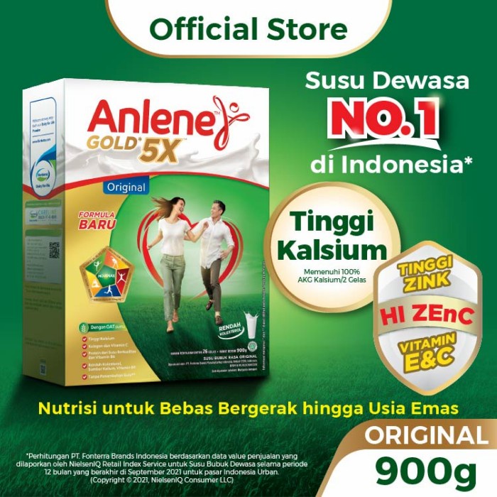 Tebaru Susu Anlene Gold 5x 5 x Original 900 gr 900gr / Susu Lansia Tulang Berkualitas