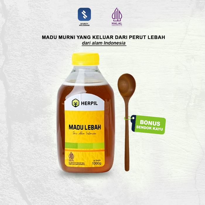 

BARANG TERLARIS [GRATIS SENDOK KAYU] HERPIL MADU LEBAH - MADU ASLI MURNI NEKTAR MULTIFLORA 1 KG