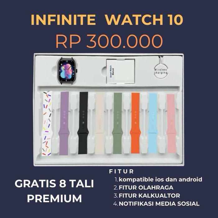 terbaru  (bisa cod) new infinity watch 10 smart watch original kompatible ios dan android ready