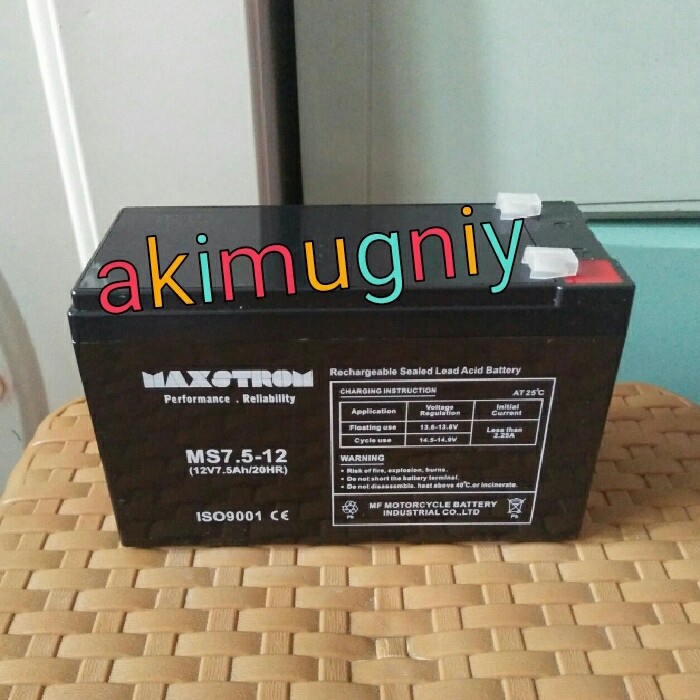aki baterai kering vrla mf 7.5ah 12v sepeda listrik ups gs yuasa