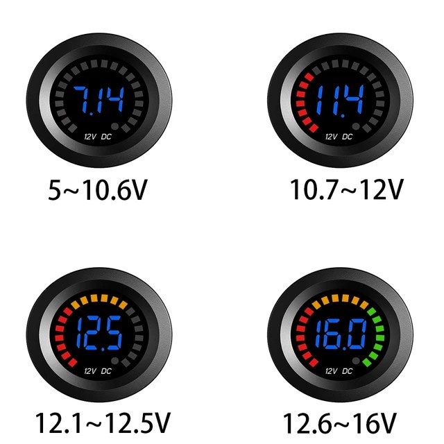 VOLTMETER DIGITAL MOTOR MOBIL DISPLAY LED VOLT METER GAUGE DC 12 VOLT