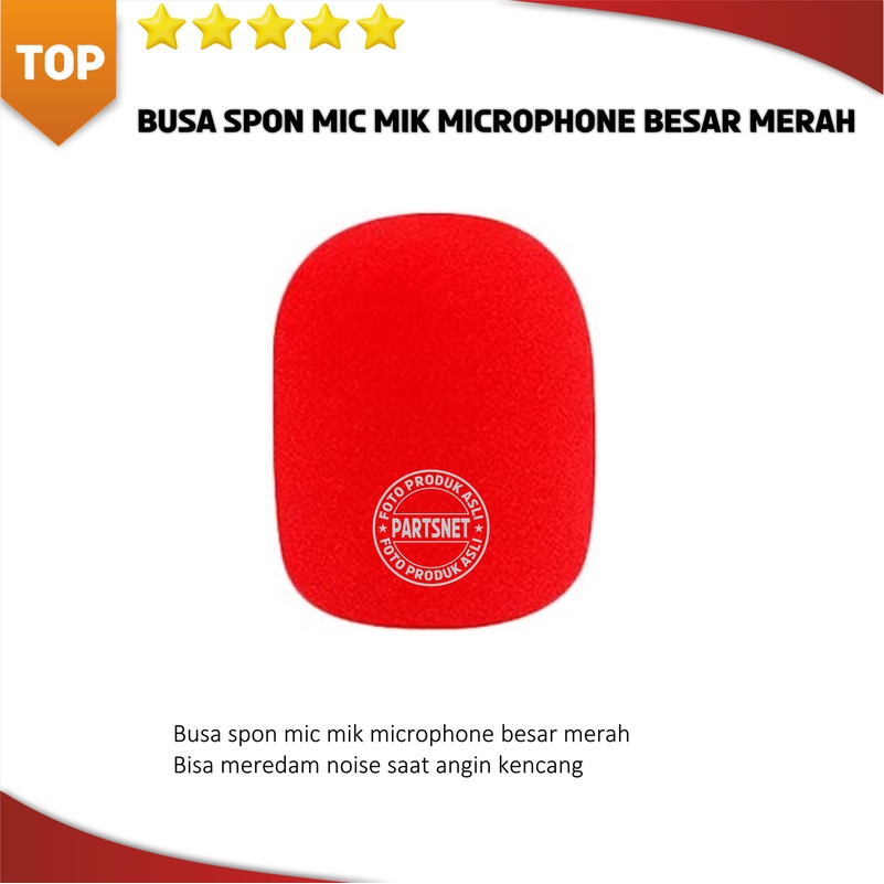 Busa spon mic mik microphone besar merah