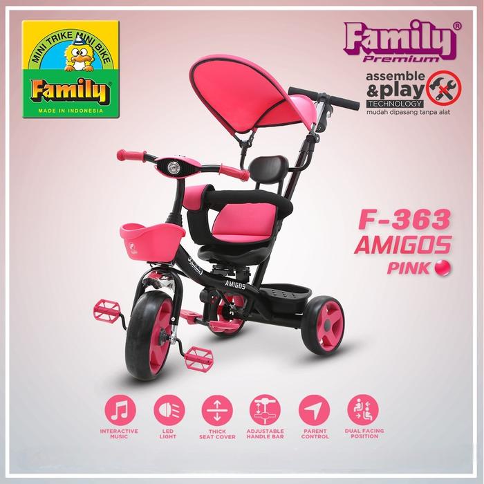 SALE TERHOTT FAMILY AMIGOS F363 SEPEDA RODA TIGA ANAK TRICYCLE BAN EVA READYY