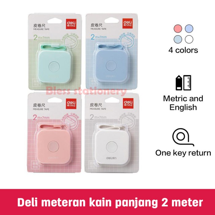 

Deli Meteran kain Meteran baju Meteran badan Mini measuring tape 2M
