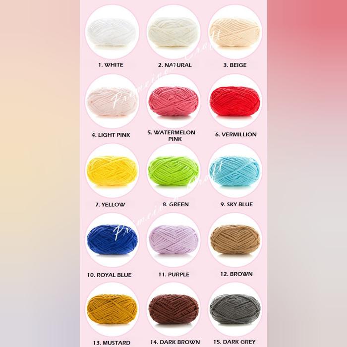 

Benang rajut handuk/ chenille yarn small ply CH5