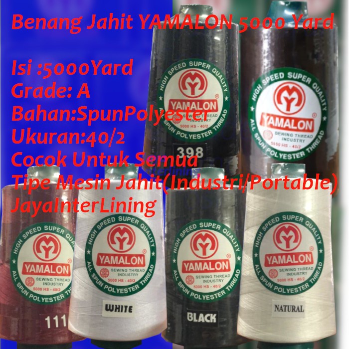 

Benang Jahit Yamalon 5000 yard ORIGINAL 40/2 HS Spun Polyester MURAH