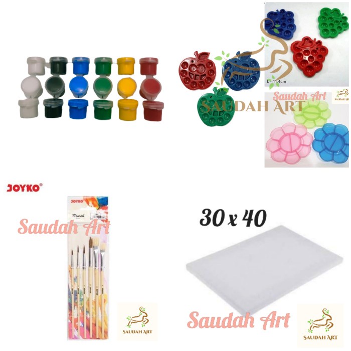 

Paket Kanvas Lukis 30x40 (kanvas,kuas,palet, akrilik 5ml) DiskonJual MurahHarga DiskonObral