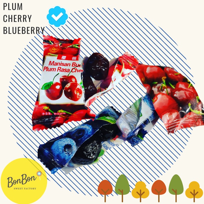 

Mix Plum Cherry & Plum Blueberry / Manisan Buah Ceri Cery Bluberi 30Pc